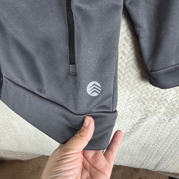 Solaris Gray Full Zip Hoodie Men’s M Lightweight Softshell Jacket with Pockets - Picture 5 of 9